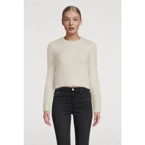 $484 Frame Women's Alpaca & Wool Fitted Off White Ribbed Sweater - Size Small